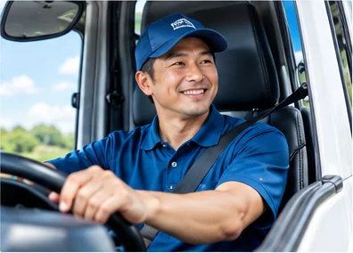 トラックを運転するドライバー